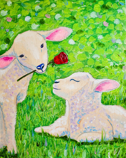 LARGE (20x16 in)"Love Lambs"