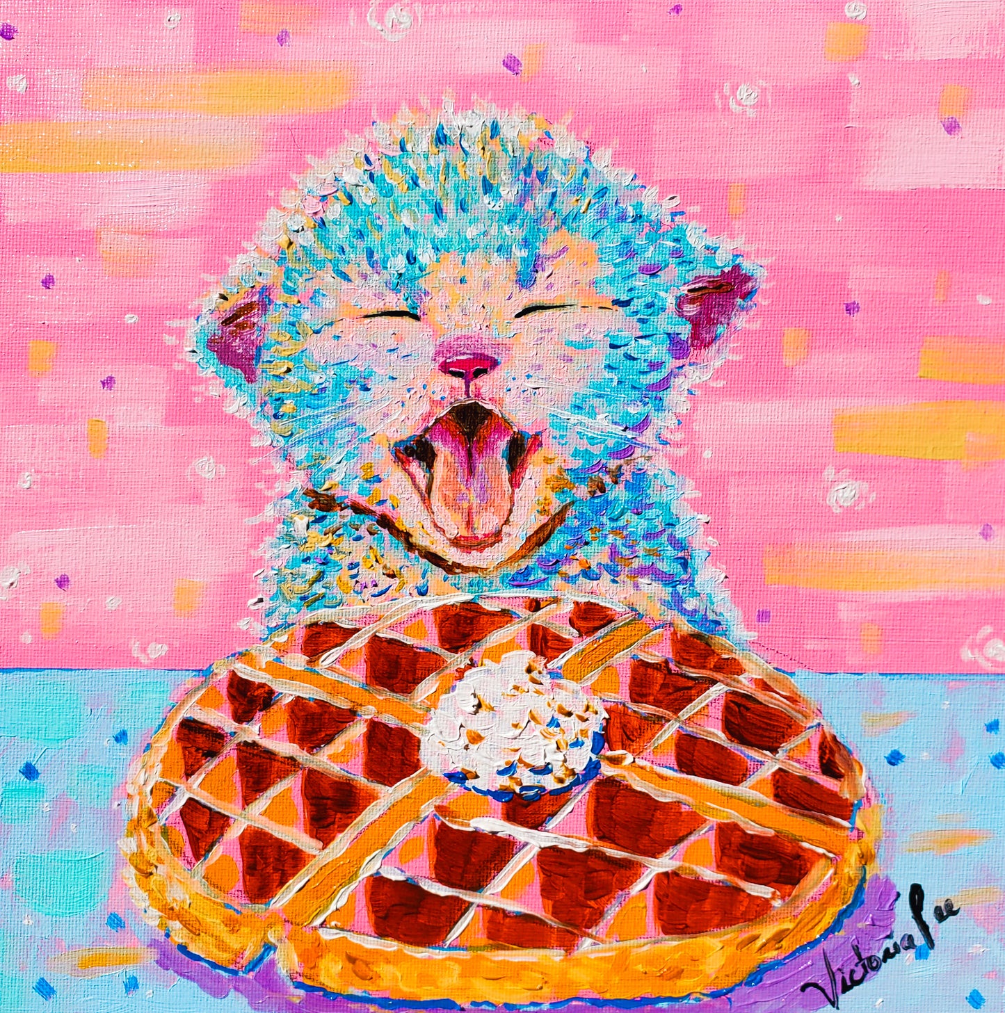 "Wafflez N Kittens" (10x10in)