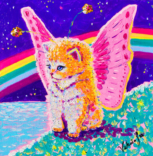 "Feline Wings" (8x8 in)