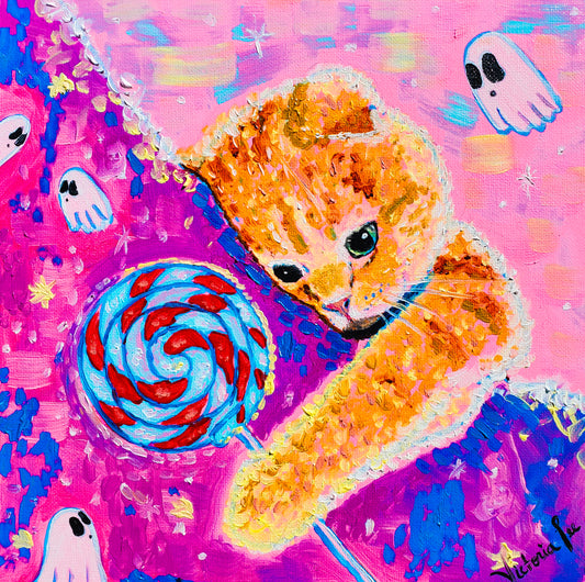 "Sweets N Cats" (10x10in)