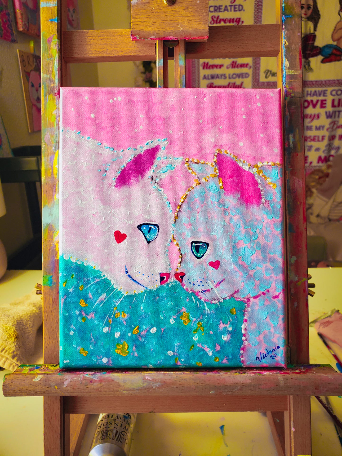 "Love Felines" (10x8in)